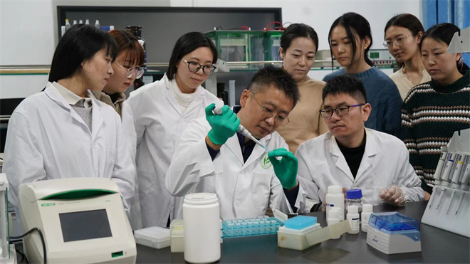 Science封面文章:国产精品九九久久一区hh金丝猴研究团队首次系统揭示灵长类社会演化之谜_fororder_齐晓光正在做实验,右侧为武进伟,左一为赵兰